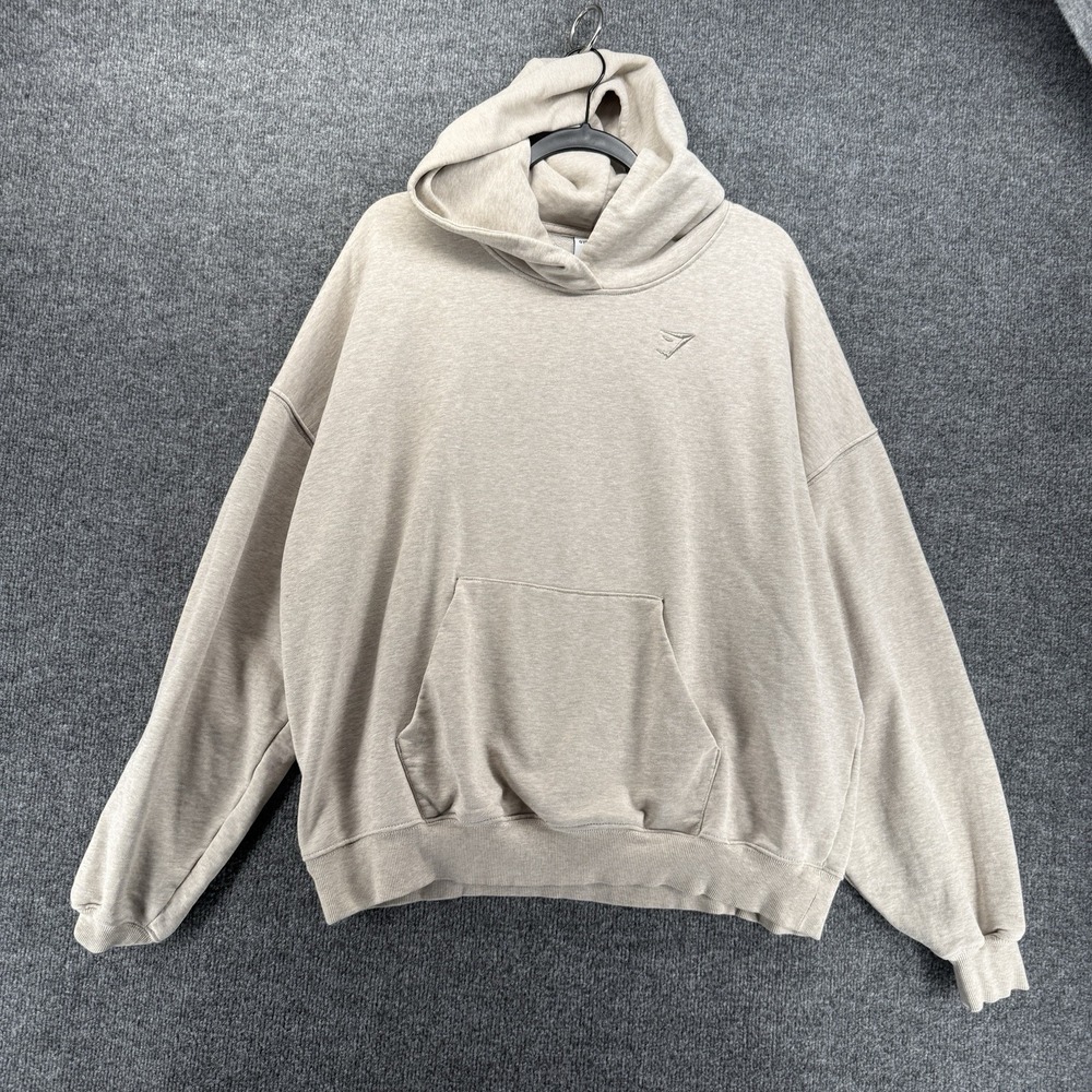 Gymshark Sweater Womens XL Beige Long Sleeve Casual Hoodie Athleisure Gym Hooded